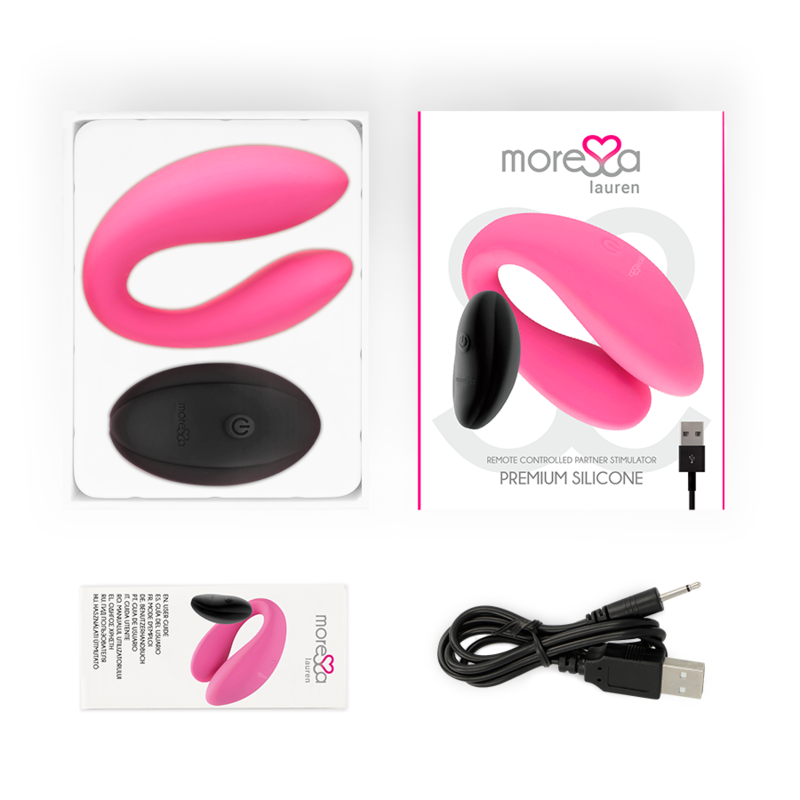 Vibromasseur Couple Télécommandé Lauren 2 Moteurs 10 Modes IPX7 - Moressa