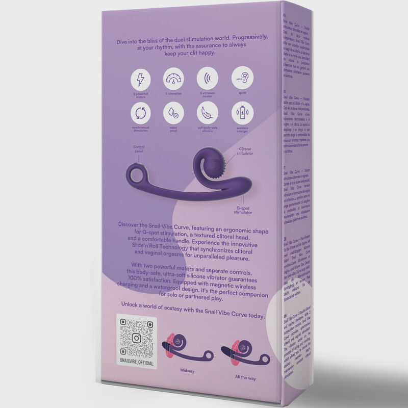 Vibromasseur Courbe Snail Vibe Double Stimulation Rotatif Rechargeable - Snail Vibe