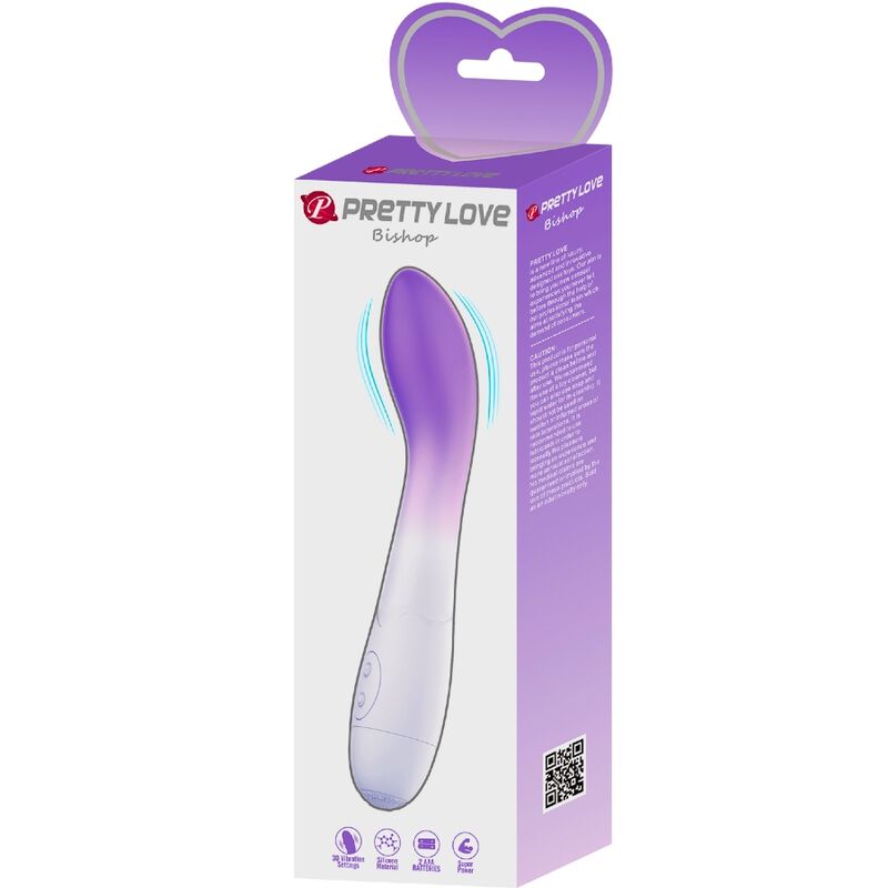 Vibromasseur Point G Bishop Incurvé 30 Vibrations Silicone - Pretty Love