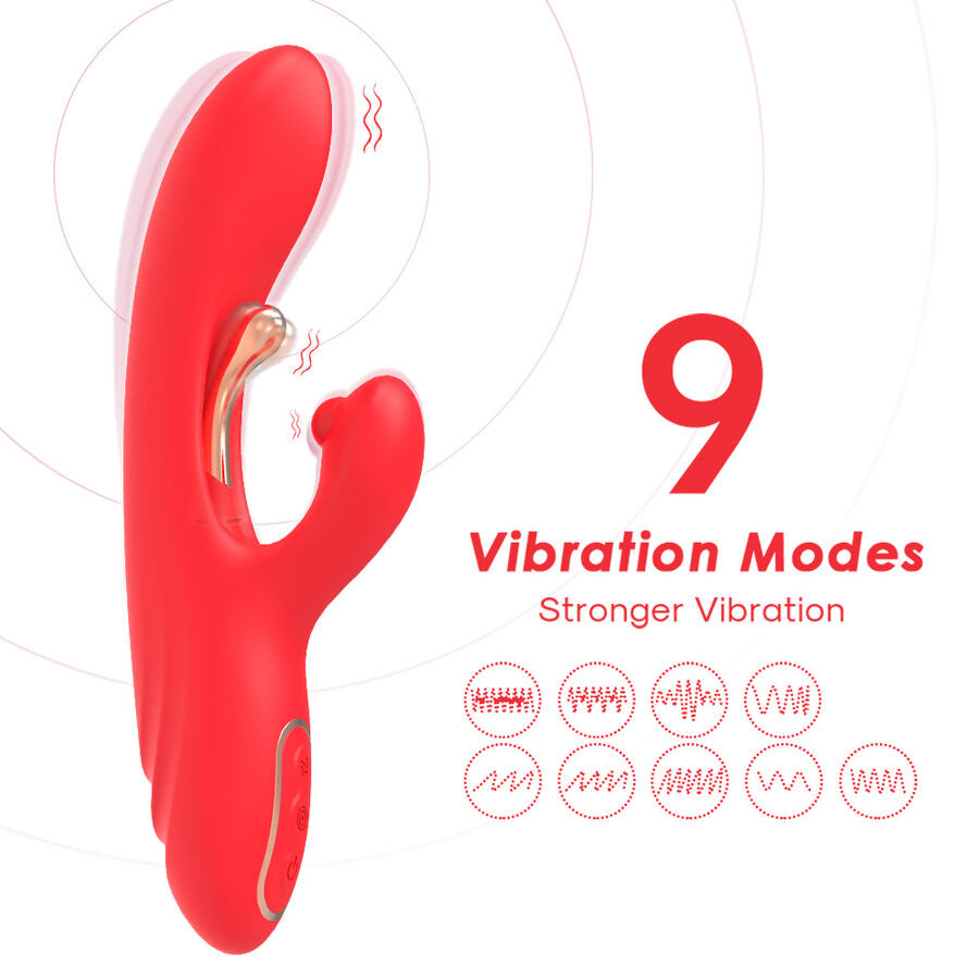 Vibromasseur Point G Langue Oscillante 9 Modes Rechargeable Rouge - Armony
