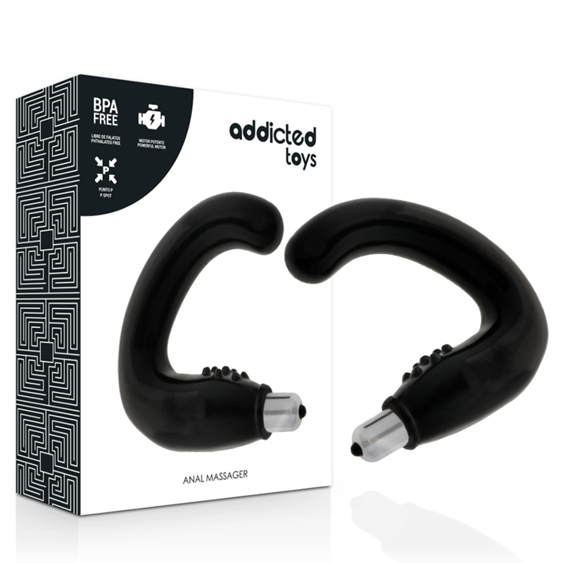 Vibromasseur Prostate Anal Noir Balle Vibrante TPR - Addicted Toys