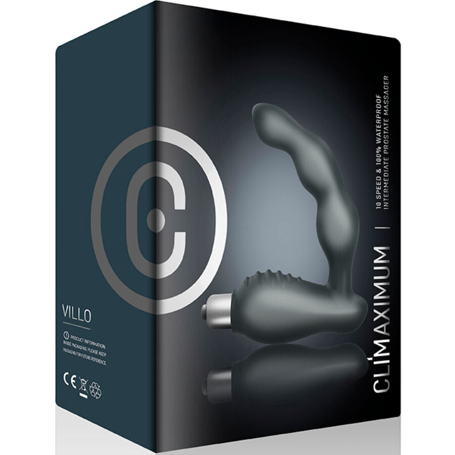 Vibromasseur Prostatique Villo Tête Inclinée 10 Vitesses IPX7 - Climaximum