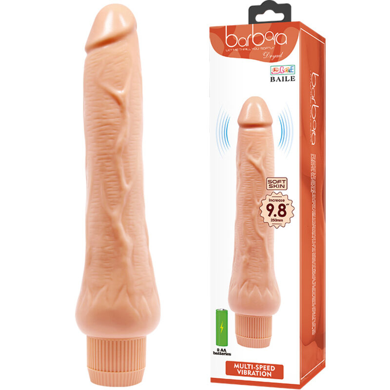Vibromasseur Réaliste Barbara 25 cm Veiné Point G Multi-Vitesses - Baile