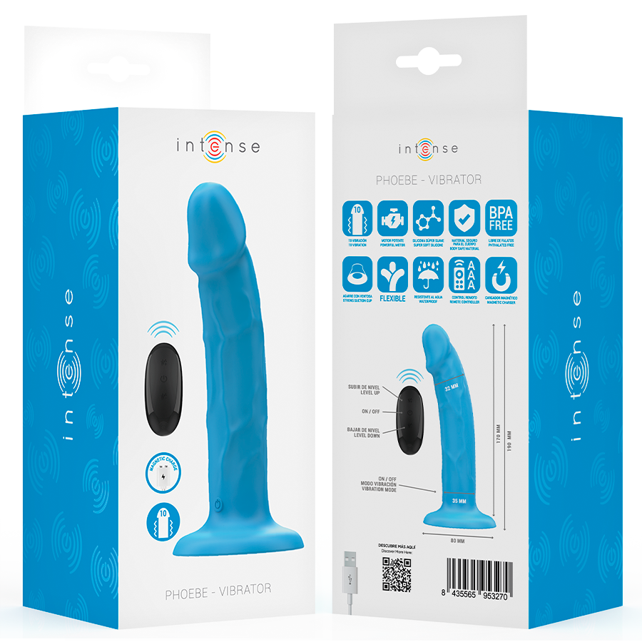 Vibromasseur Réaliste Phoebe 10 Vibrations Télécommande Étanche - Intense