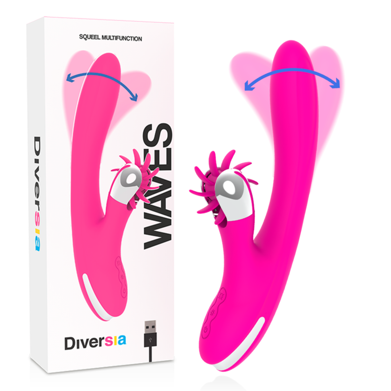 Vibromasseur Rabbit Bunny Waves Mouvement Wave Point G 24 cm - Diversia
