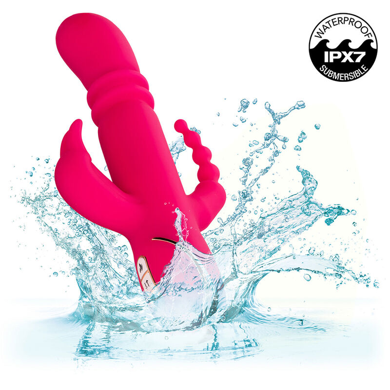 Vibromasseur Rabbit Chauffant Jack Fantasy Triple Poussée 7 Modes - CalExotics