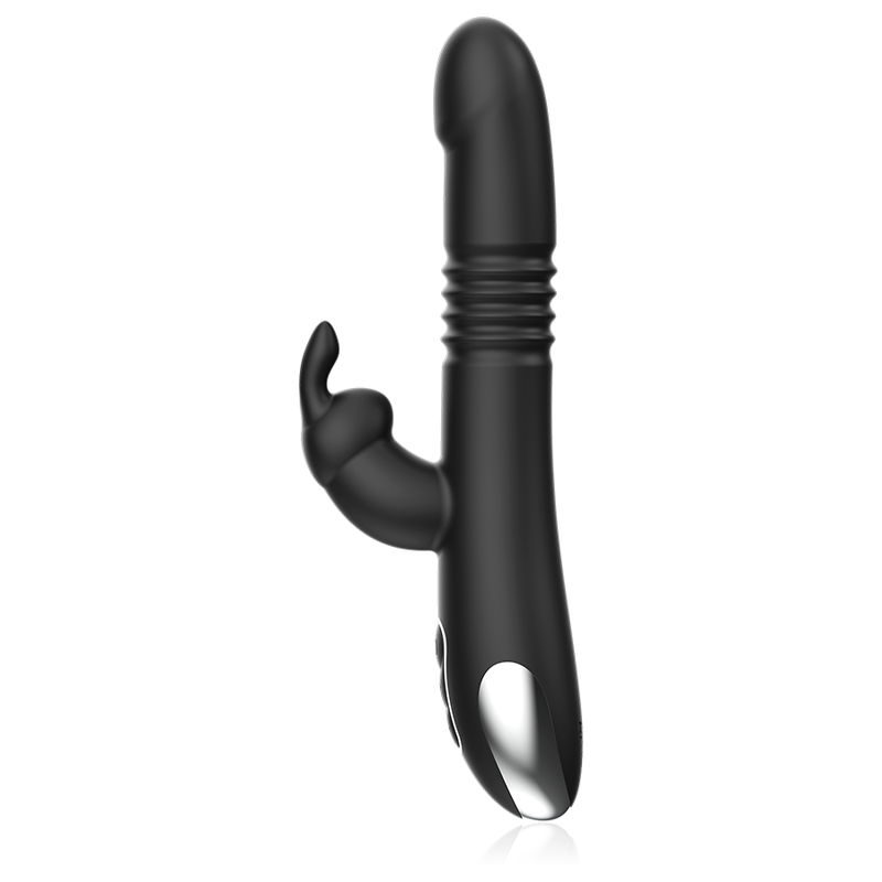 Vibromasseur Rabbit Kenji Perles Rotatives Va-et-Vient WatchMe - Black&Silver
