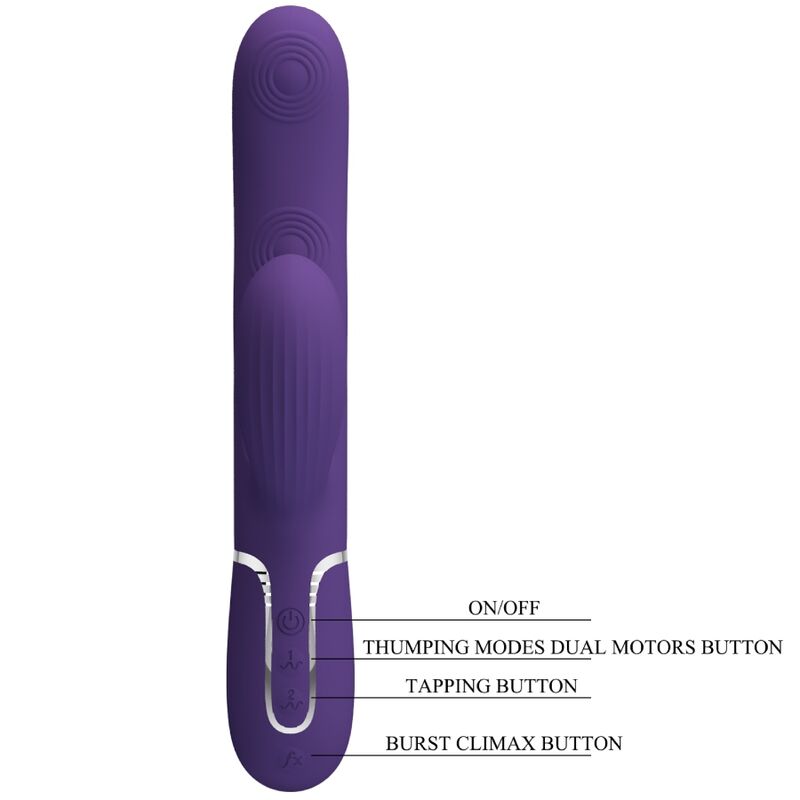 Vibromasseur Rabbit Perlita 3-en-1 Multifonction 7 Modes Rechargeable - Pretty Love