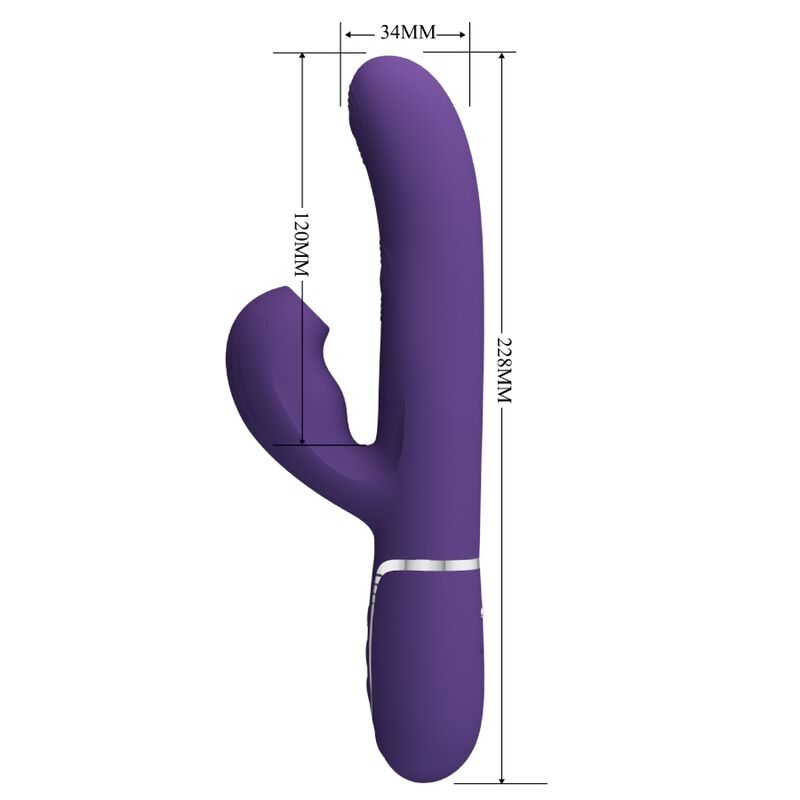 Vibromasseur Rabbit Perlita 3-en-1 Multifonction 7 Modes Rechargeable - Pretty Love