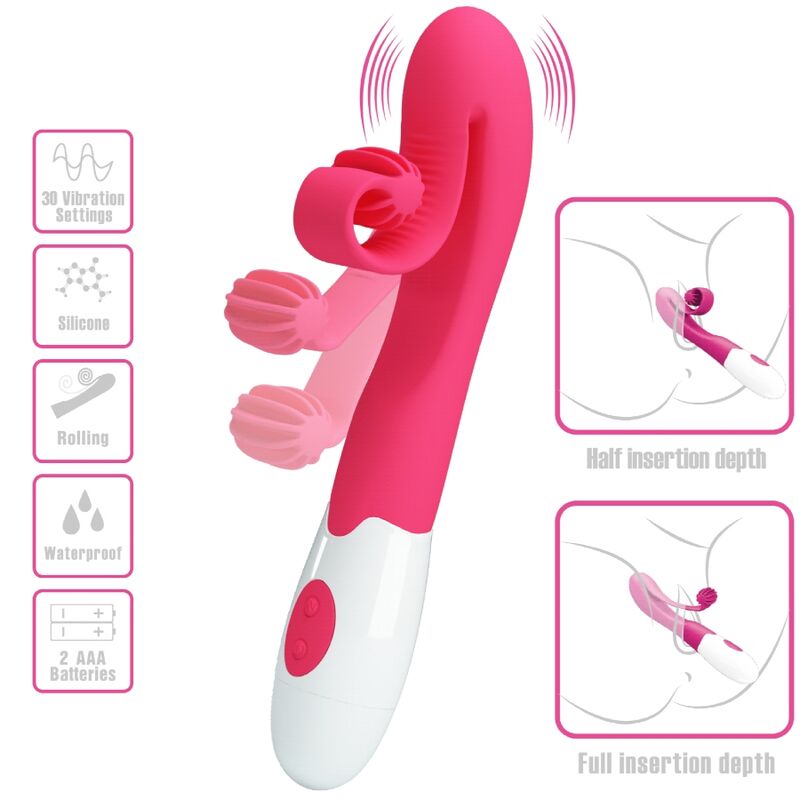 Vibromasseur Stimulateur Clitoridien 30 Vitesses Tête Texturée - Romance