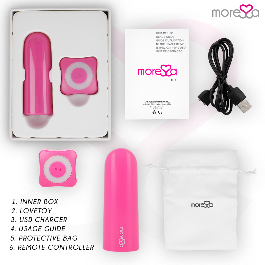 Vibromasseur Télécommandé Nix Portable Culotte - Silicone IPX7 - Moressa
